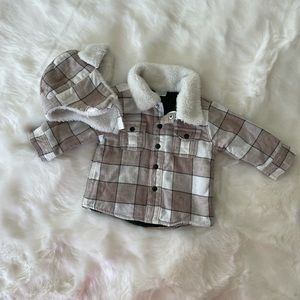 Lumbar jack coat and hat for baby 0-6 months